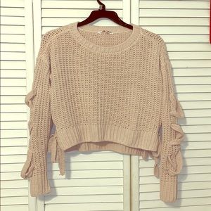 Pink cropped sweater